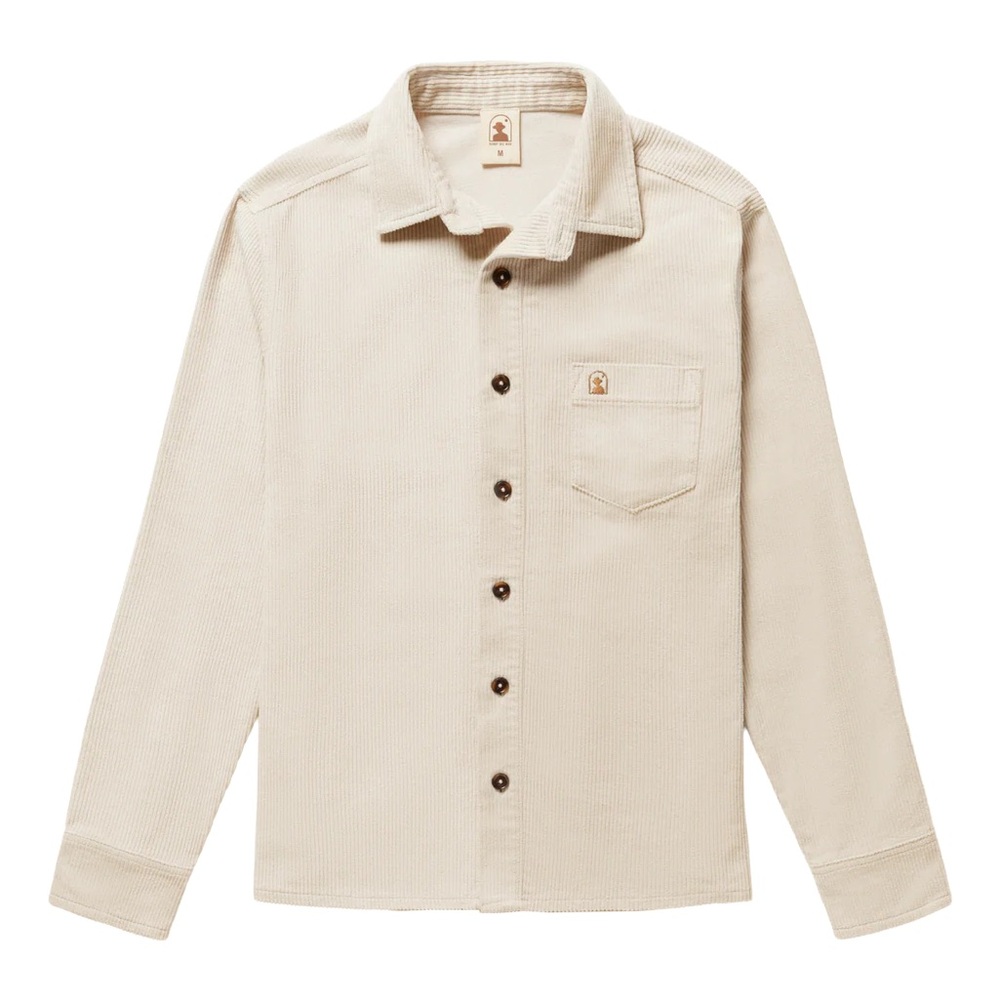 Classic Beige Casual Button-Down Shirt